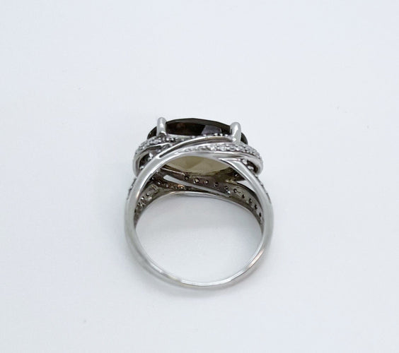 Bague Bague Or blanc quartz et éclats de Diamant 58 Facettes 20400000447