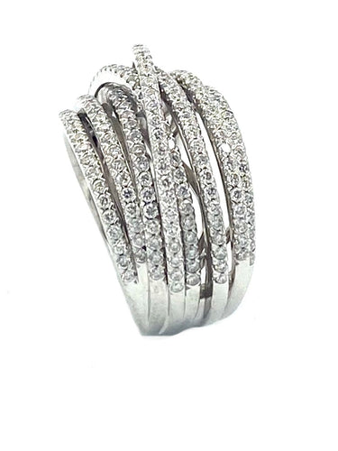 Bague MESSIKA. Bague "Gatsby Méli-Mélo" or blanc et diamants 58 Facettes