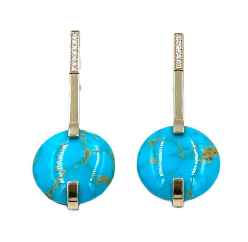 Boucles d'oreilles Roberto Coin. Boucles d’oreilles or et turquoises 58 Facettes