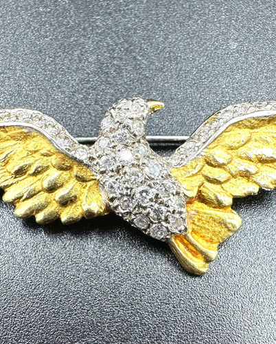 Broche Broche Oiseau Or jaune Diamants 58 Facettes
