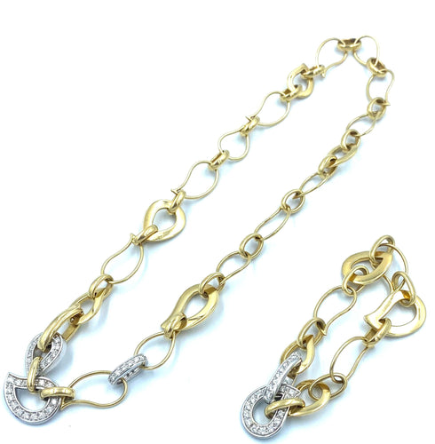 Collier MATTIOLI. Ensemble collier et bracelet 2 ors et diamants 58 Facettes