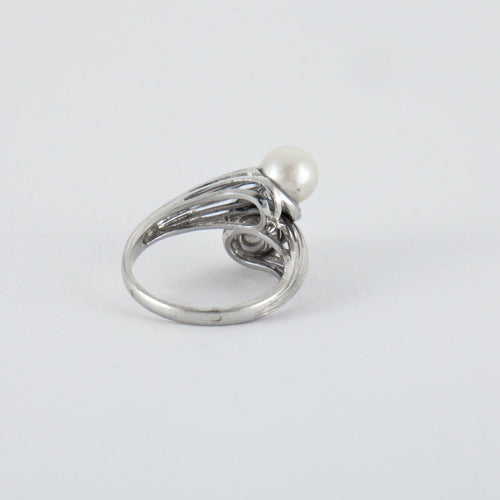 Bague 54 Bague Toi & Moi Perles et Diamants 58 Facettes ALGU20