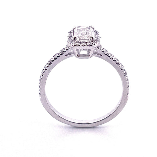 Bague Bague Solitaire diamant taille émeraude 0.80ct 58 Facettes