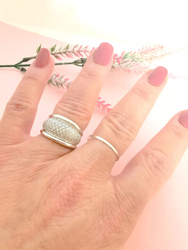 Bague Bague Jonc bombé Diamants 1,10ctt Or gris 58 Facettes AA 1610