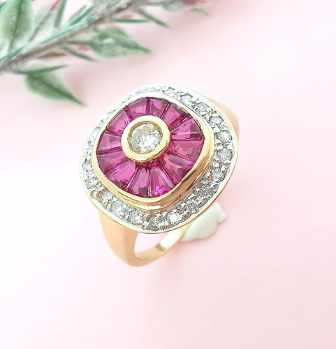 Bague Bague Rubis Diamants 58 Facettes AA 1606