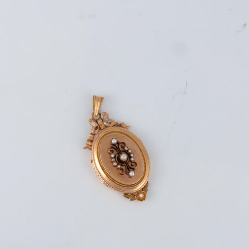 Boucles d'oreilles Parure  Napoléon III Or et Perles fines 58 Facettes