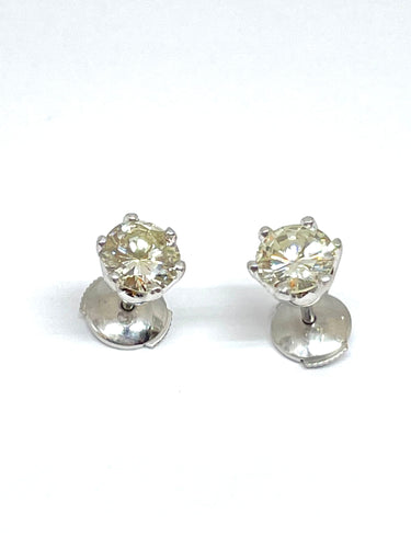 Boucles d'oreilles Clous d’oreilles diamants 2 carats 58 Facettes