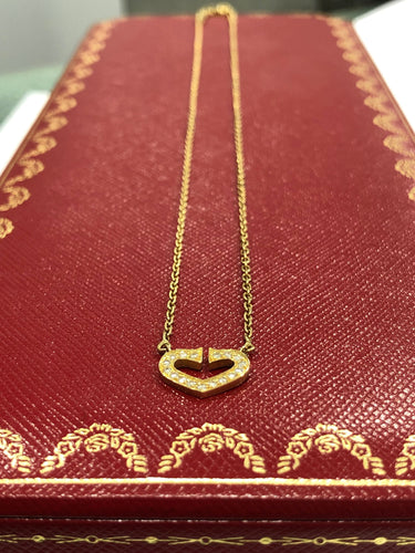 Collier Cartier - Collier cœur, or jaune, diamants 58 Facettes