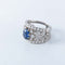 Bague 54.5 Bague bandeau platine, saphir et diamants 58 Facettes