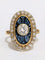 Bague 57 Bague marquise ovale or jaune saphirs et diamants 58 Facettes 1-273/1