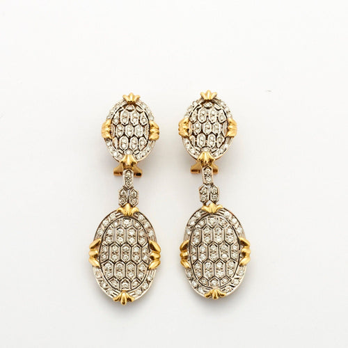 Boucles d'oreilles Pendants d'oreilles Ovales pavage Diamants 58 Facettes