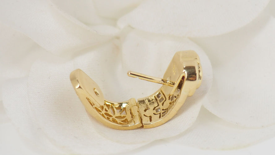 Boucles d'oreilles Boucles d'oreilles vintage, rubis cœur, diamants 58 Facettes 32072