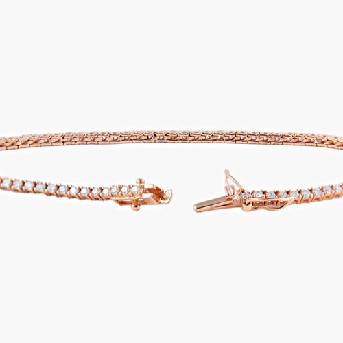 Bracelet Bracelet Tennis Or rose Diamants 58 Facettes