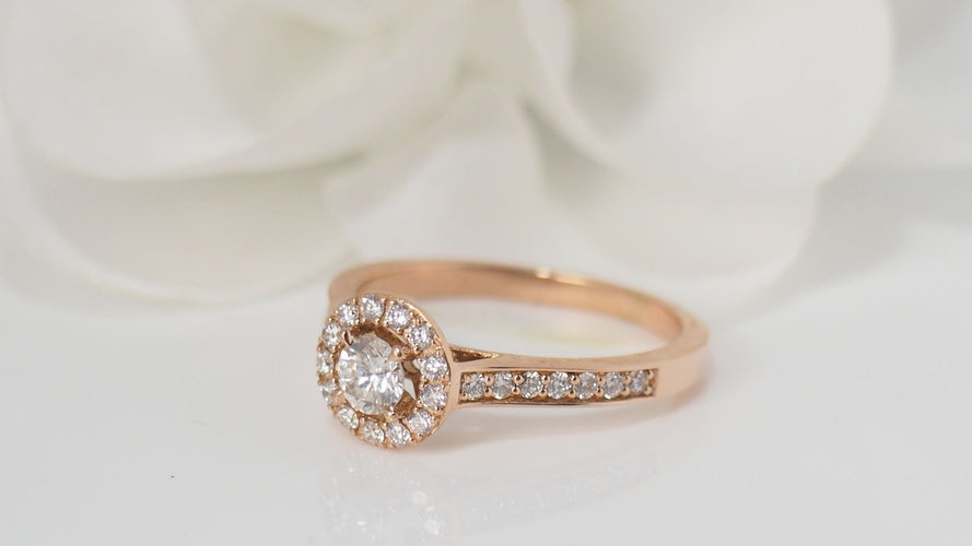 Bague 52 Bague Solitaire En Or Rose Et Diamants 58 Facettes 31748