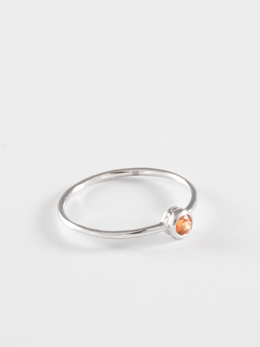 50 Bague Solitaire Saphir Orange et Or Blanc 58 Facettes