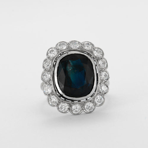 Bague 57 Bague Marguerite Saphir Diamants 58 Facettes