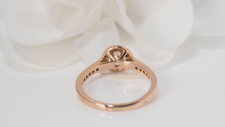 Bague 52 Bague Solitaire En Or Rose Et Diamants 58 Facettes 31748