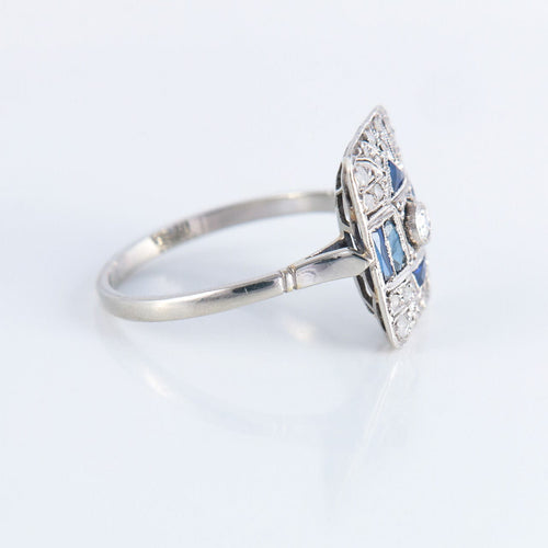Bague Bague Art Déco, saphirs et diamants 58 Facettes