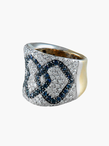 Bague 54 Bague Losanges Diamants Saphirs 58 Facettes