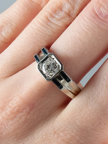 Bague 52 Bague Solitaire Diamant Saphirs 58 Facettes