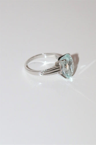 Bague 54.5 / aigue-marine Bague Or Blanc Aigue-marine 58 Facettes 521