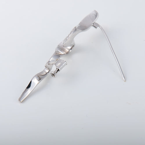 Broche Broche Wenpe or blanc diamants 58 Facettes