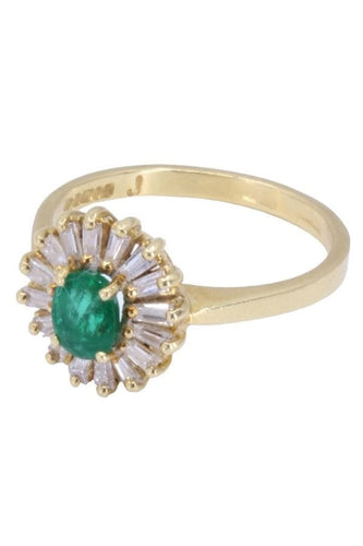 Bague BAGUE MARGUERITE ÉMERAUDE DIAMANTS 58 Facettes 076151