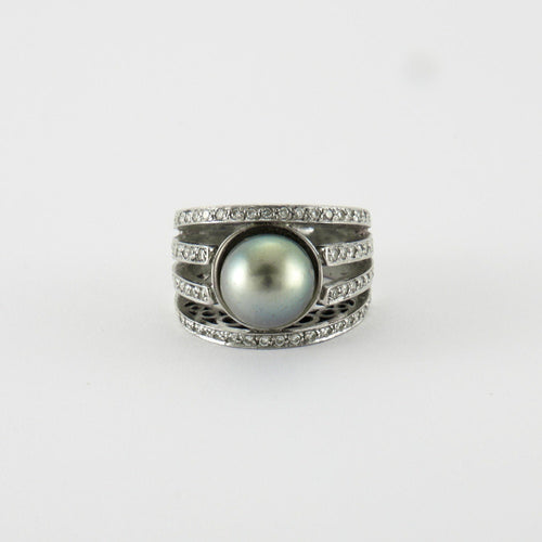 Bague 53 Bague Perle de Tahiti & Diamants 58 Facettes FL250