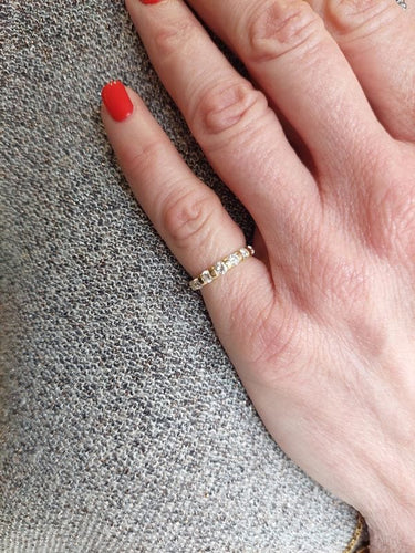 Bague 50 Demi-alliance Or jaune Diamants 58 Facettes 080651