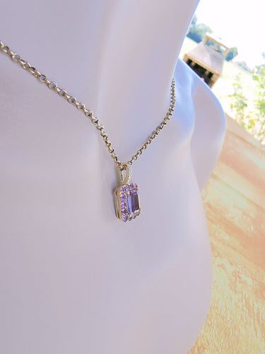 Pendentif Pendentif Améthyste Diamants Tourmalines 58 Facettes AA 1484