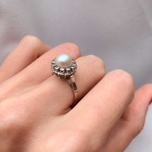 Bague 51 Bague Perle Diamants 58 Facettes JE94