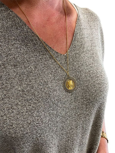 Pendentif MÉDAILLE VIERGE ANCIENNE 58 Facettes 048421