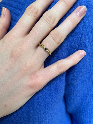 Bague 53 Bague moderne saphir et diamants 58 Facettes 079301