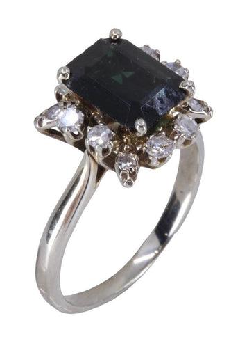 Bague 53 BAGUE MARGUERITE SAPHIR ET DIAMANTS 58 Facettes 078701