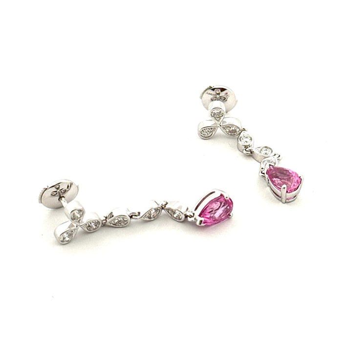 Boucles d'oreilles Boucles d’oreilles or blanc, diamants et tourmaline 58 Facettes