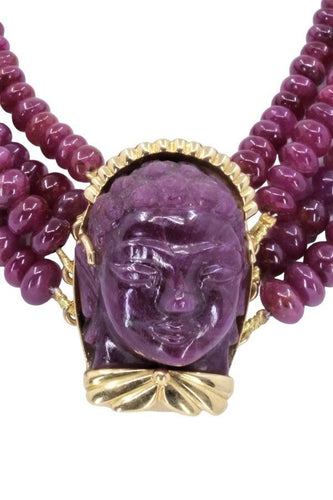 Collier COLLIER 4 RANGS RACINES DE RUBIS 58 Facettes 070161