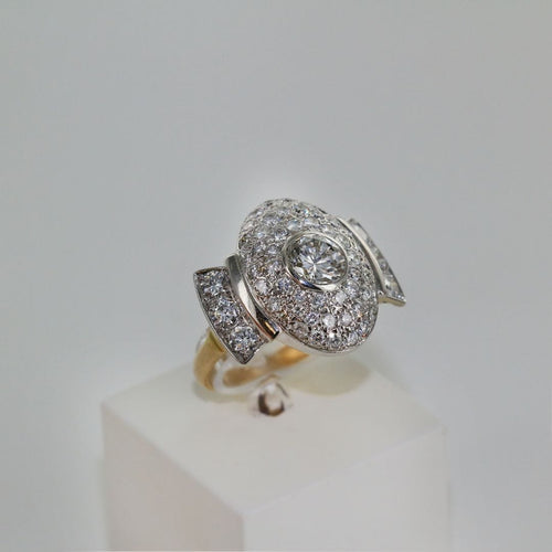 Bague 58 Bague bicolore Art Déco Diamants 58 Facettes