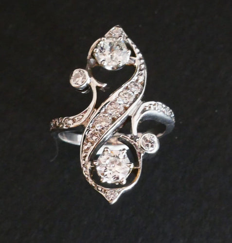 Bague 47 Bague Toi et moi, diamants 58 Facettes