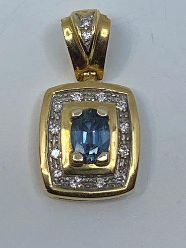 Pendentif Pendentif en or, saphir, diamant 58 Facettes