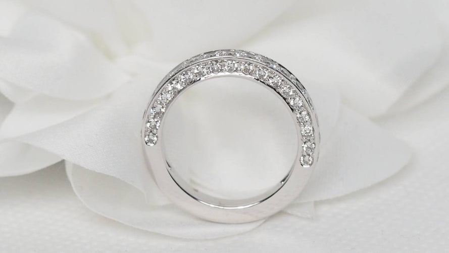Bague 49.5 Demi alliance or blanc diamants 1ct 58 Facettes 30547