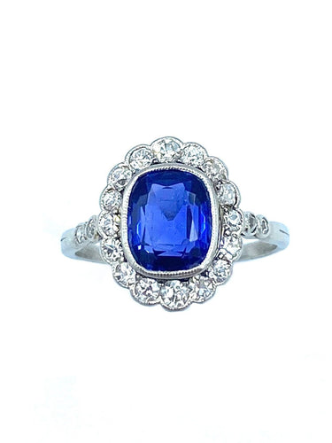 Bague Bague 1910 platine, saphir et diamants 58 Facettes