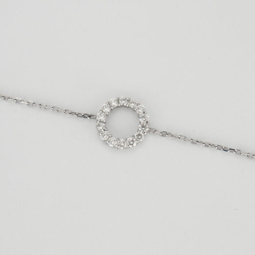 Bracelet Bracelet or blanc cercle de diamants 58 Facettes