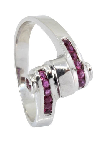 Bague 56 BAGUE TONNEAU RUBIS 58 Facettes 052711