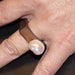 Bague 55 IRON Yellow Gold and Baroque Pearl ring 58 Facettes D360263JE