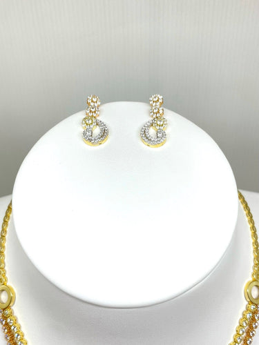 Collier Parure en or jaune, rose et blanc oxydes de zirconium 58 Facettes