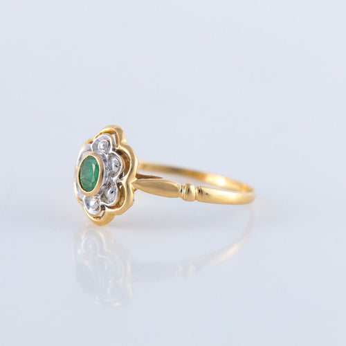 Bague 51 Bague style Marguerite Emeraude 58 Facettes JE141