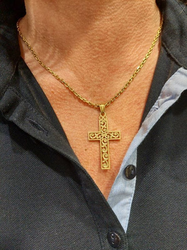 Pendentif CROIX ANCIENNE AJOURÉE 58 Facettes 066581