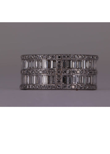 Bague Bague Zigzag Or blanc et Diamants 58 Facettes RNG2648