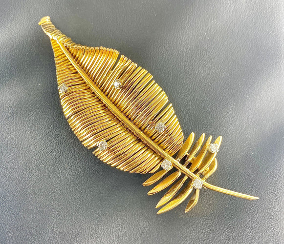 Broche Broche Or Diamants, vers 1960 58 Facettes AB212