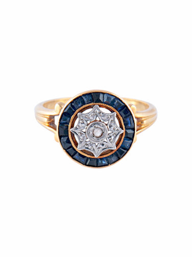 Bague Bague Ancienne 2 Ors Saphirs Diamant 58 Facettes